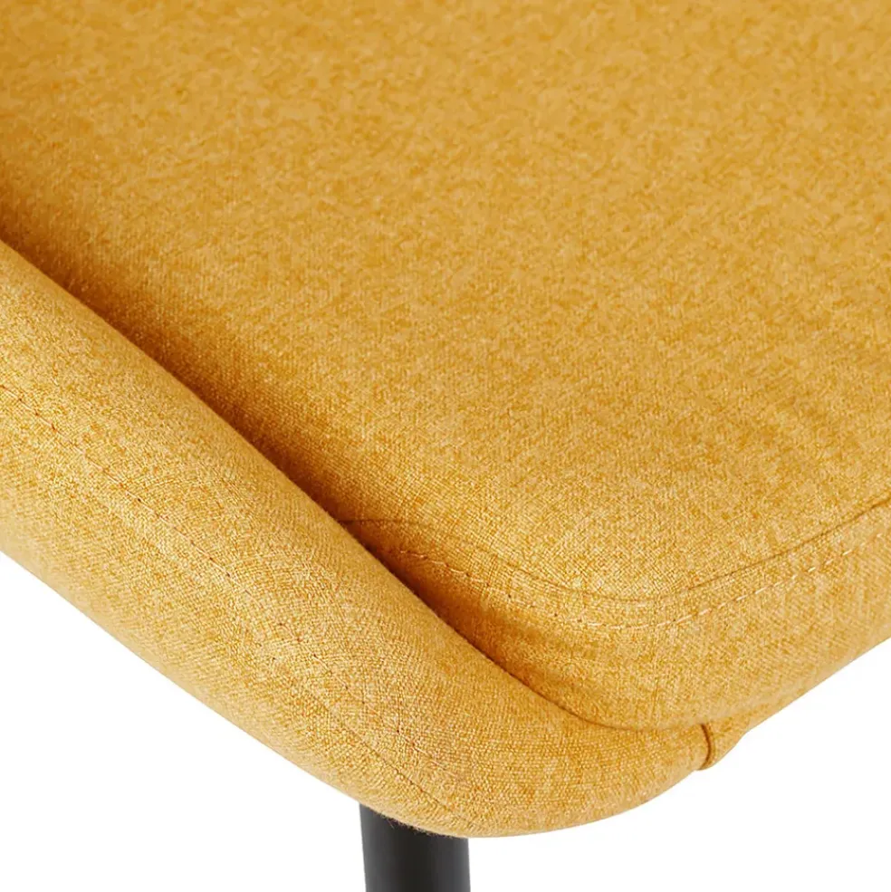 Chaise salle à manger tissu moutarde - Ben