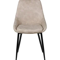 Chaise salle à manger tissu effet daim beige - Ben