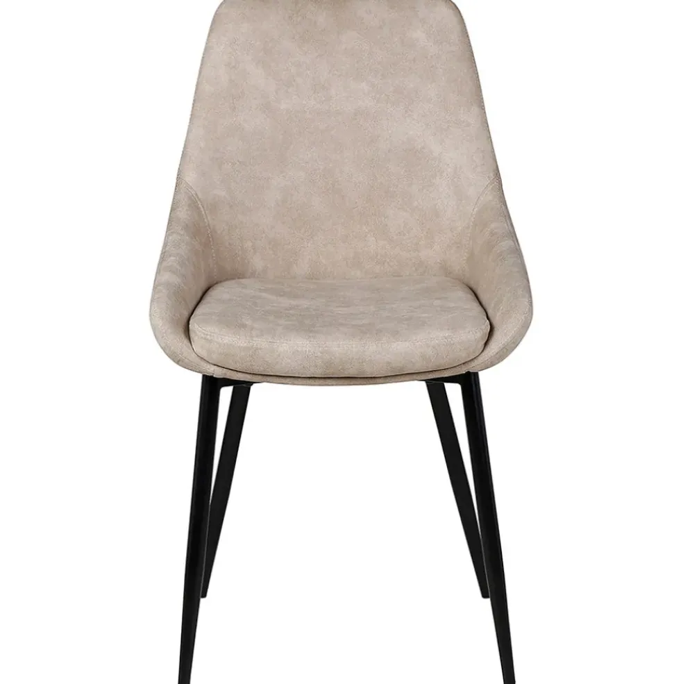 Chaise salle à manger tissu effet daim beige - Ben