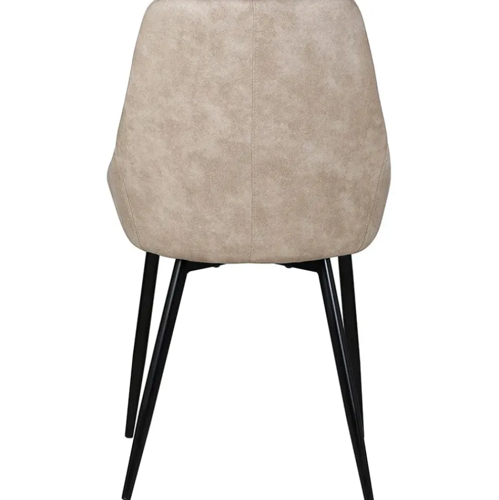 Chaise salle à manger tissu effet daim beige - Ben