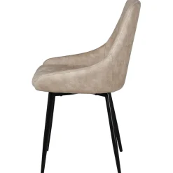Chaise salle à manger tissu effet daim beige - Ben