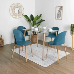 Chaise scandinave bergen bleu canard
