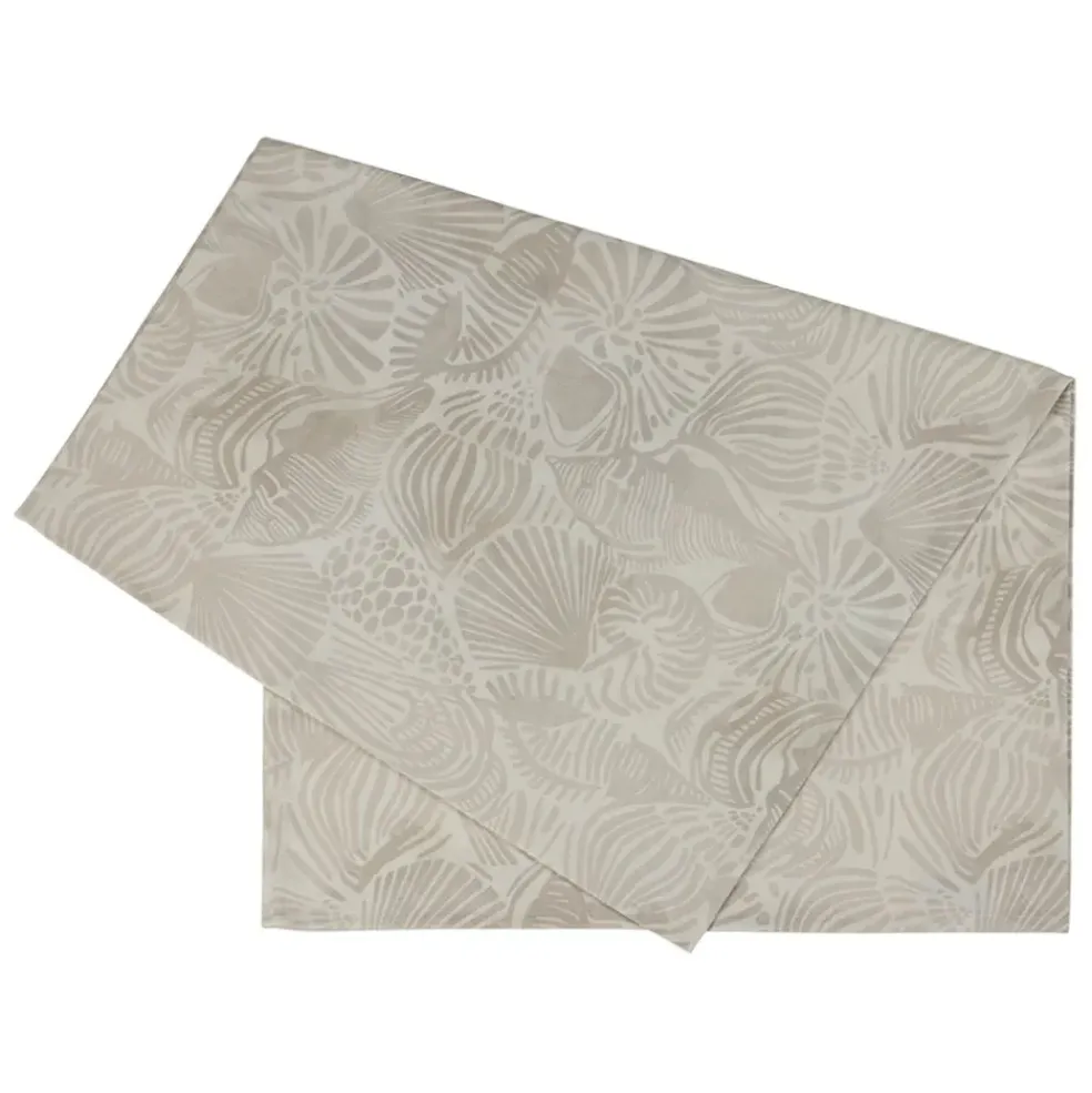 Chemin de table en coton sable 160x50cm - Coquillage