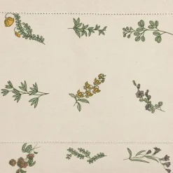 Chemin de table en coton naturel et vert 160x50cm - Juline
