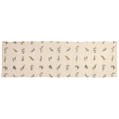 Chemin de table en coton naturel et vert 160x50cm - Juline
