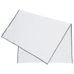Chemin table corino blanc 160x50cm coton lavé 170g/m2