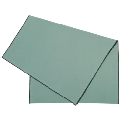 Chemin table corino vert d'eau 160x50cm coton lavé 170g/m2