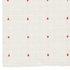 Chemin table en coton grège 45x150cm - P'tits coeurs