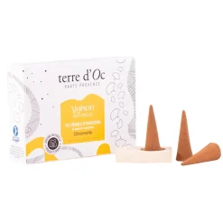 Coffret 10 cônes d'encens citronnelle avec porte encens
