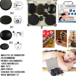 Coffret 8 pierres chaudes