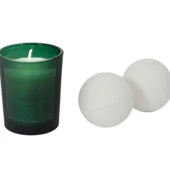 Coffret bougie parfumée et 2 bombes de bain senteur amande