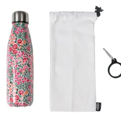 Coffret bouteille isotherme fleurie