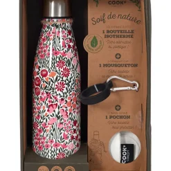 Coffret bouteille isotherme fleurie