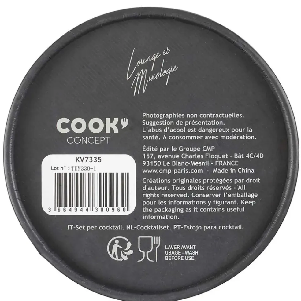 Coffret cocktail 4 pièces noir
