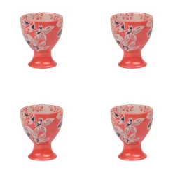 Coffret de 4 coquetiers en grès rouge - Ava