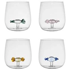 Coffret de 4 gobelets bonbon en verre multicolore 40cl - Colorea