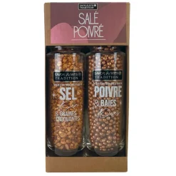 Coffret de 2 moulins Sel et Poivre doré