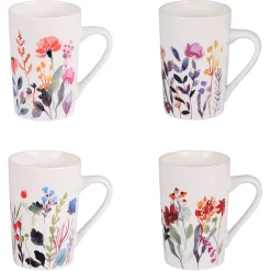Coffret de 4 mugs en porcelaine 35cl - Flor