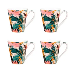 Coffret de 4 mugs en porcelaine 31cl - Taiana