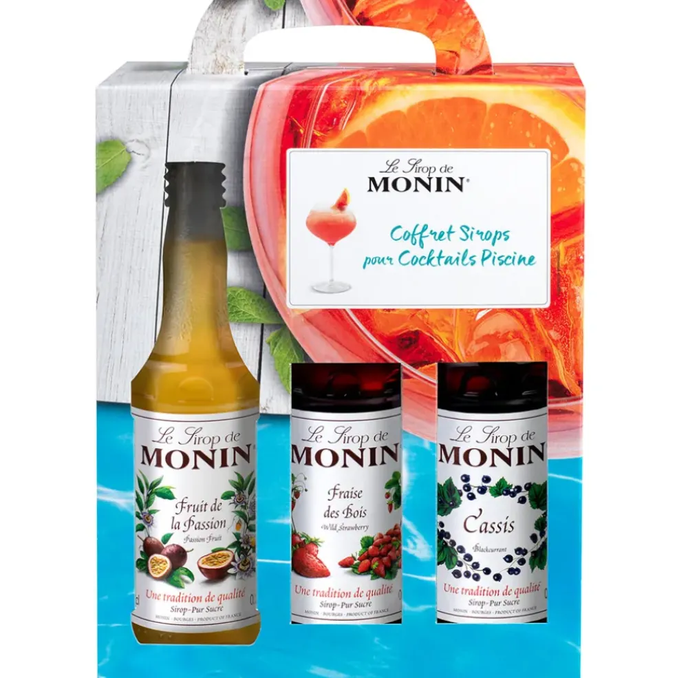 Coffret de 3 sirops cassis, fraise des bois, passion 3x25cl