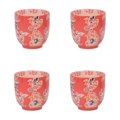 Coffret de 4 tasses en grès rouge 15cl - Ava