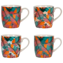 Coffret de 4 tasses en grès multicolore 35cl - Seguia