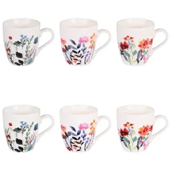 Coffret de 6 tasses en porcelaine 23cl - Flor