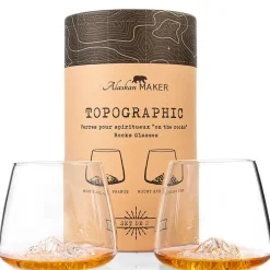Coffret de 2 verres Mont Blanc et Everest - Topographic