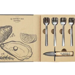 Coffret huitre 1 couteau et 4 fourchettes - Noel