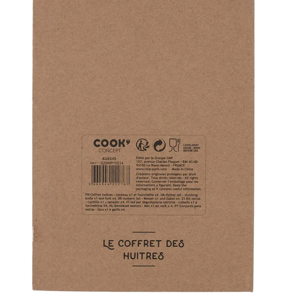 Coffret huitre 1 couteau et 4 fourchettes - Noel