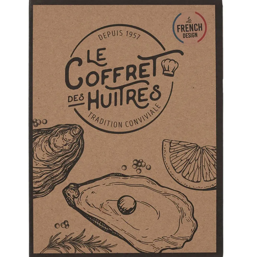 Coffret huitre 1 couteau et 4 fourchettes - Noel