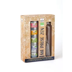 Coffret ma pause zen bio gourde et 5 boites de thés
