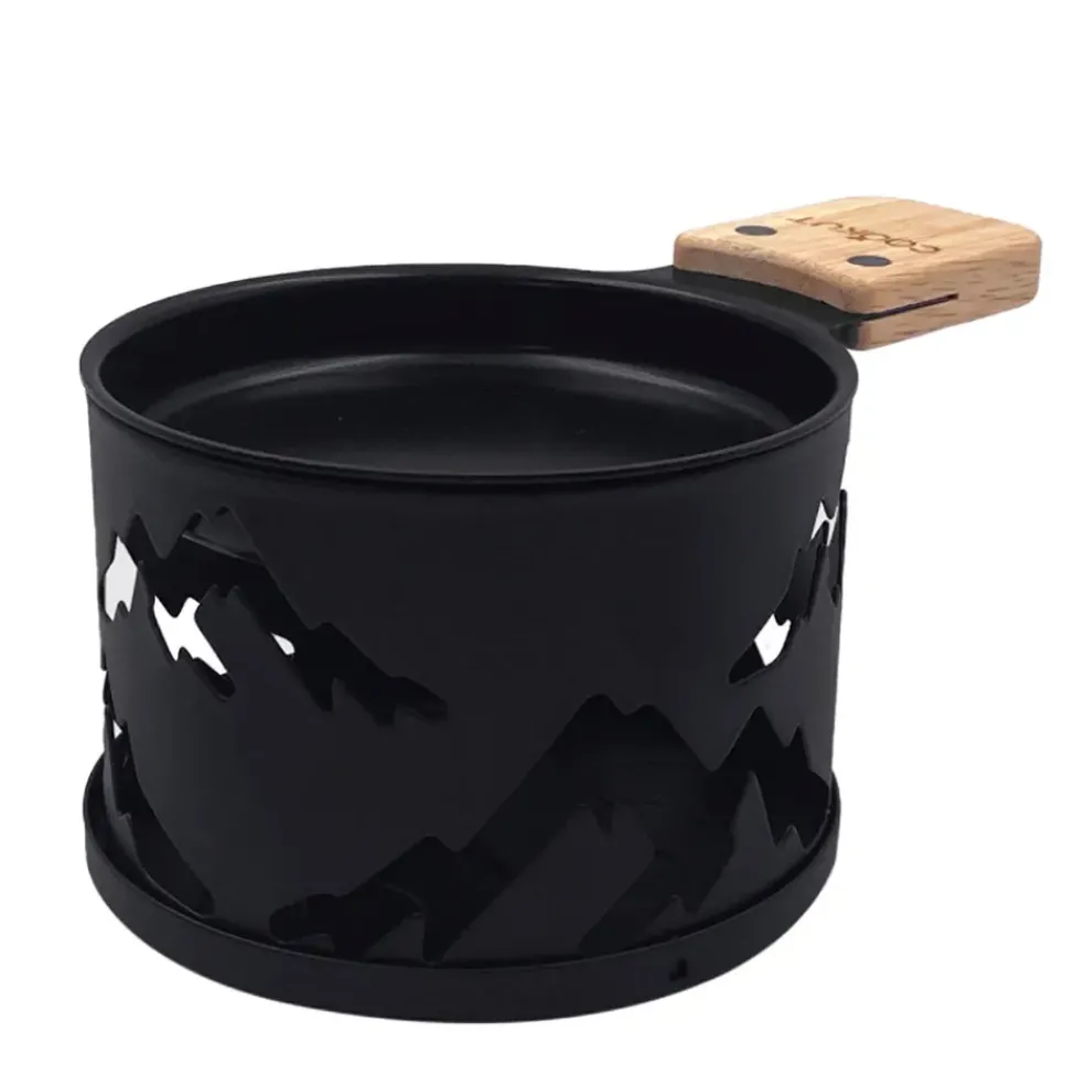Coffret raclette à la bougie noir pour 2 - Montagne