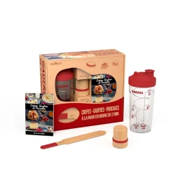 Coffret shaker tampon huileur et spatule crêpe - Passion