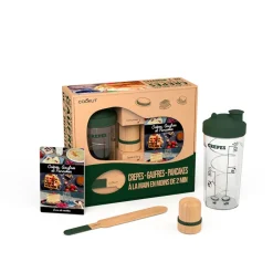 Coffret shaker tampon huileur et spatule crêpe - Fougère