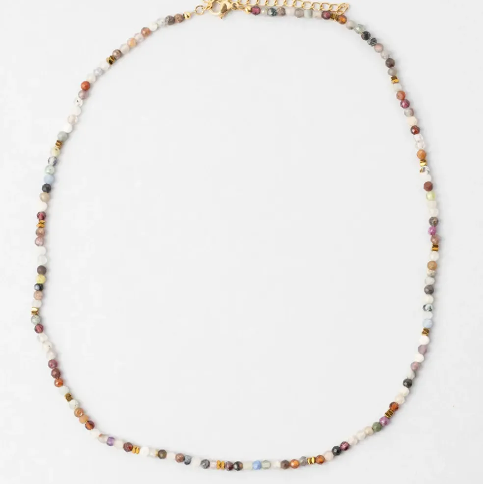 Collier en acier inoxydable multicolore l40cm