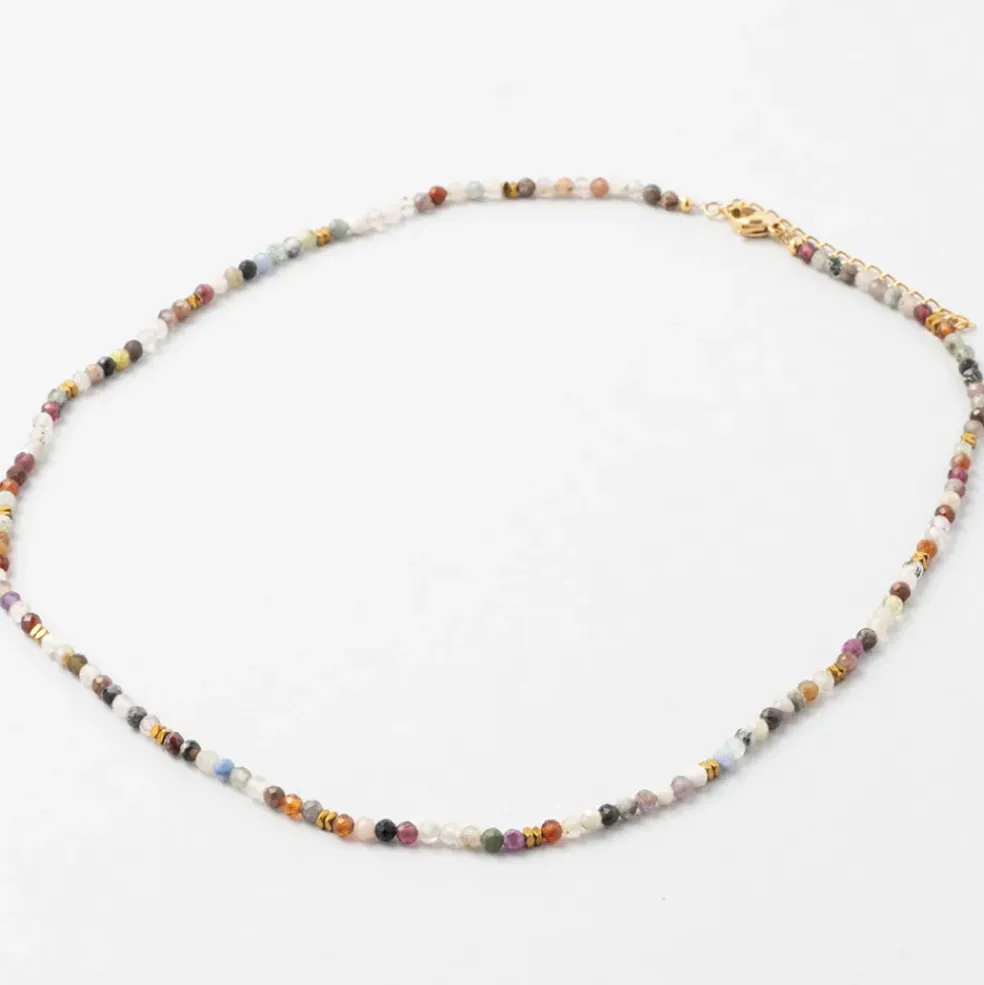 Collier en acier inoxydable multicolore l40cm