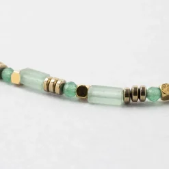 Collier en acier inoxydable vert d'eau l39cm
