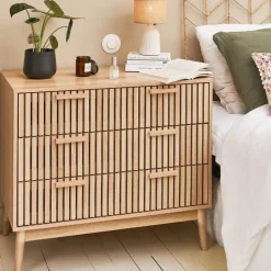 Commode 3 tiroirs en pin naturel - Kara