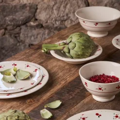 Compotier en faience rouge 1l - Paquerette