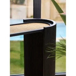 Console 2 niveaux en rotin et bambou noir - Saori