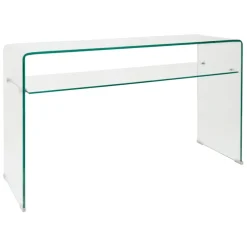 Console 1 étagère en verre trempé - Adela