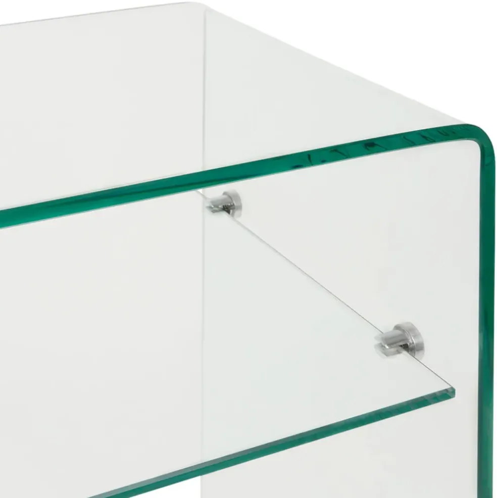 Console 1 étagère en verre trempé - Adela
