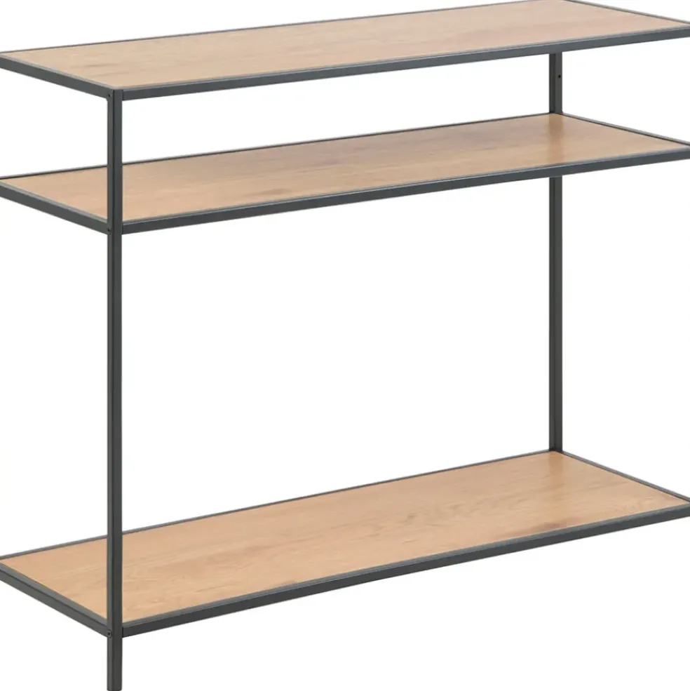 Console 3 étagères en chêne et métal - Senzo