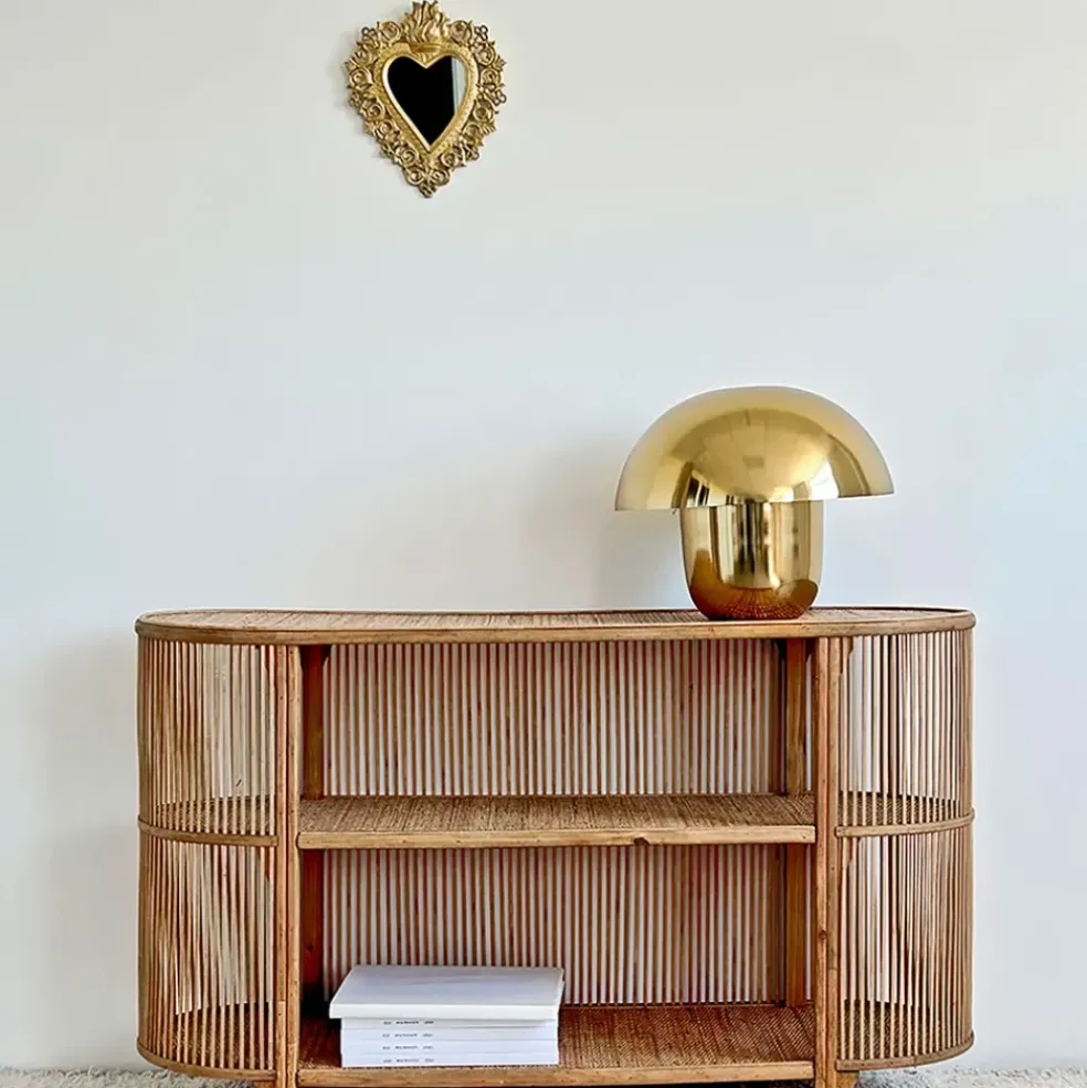 Console 2 étagères en rotin naturel - Romeo