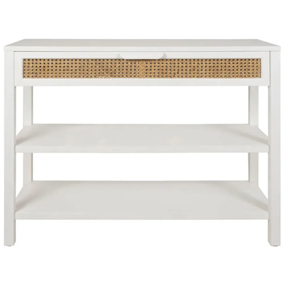 Console 2 étagères en sapin blanc - Adela