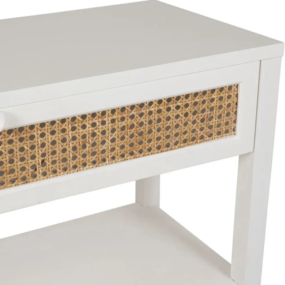 Console 2 étagères en sapin blanc - Adela