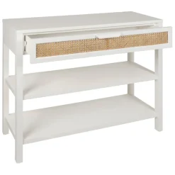 Console 2 étagères en sapin blanc - Adela