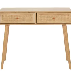 Console 2 tiroirs en bois naturel - Baia