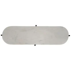 Console avec étagère en marbre et fer blanc et noir 100x30xh80cm - Eskela